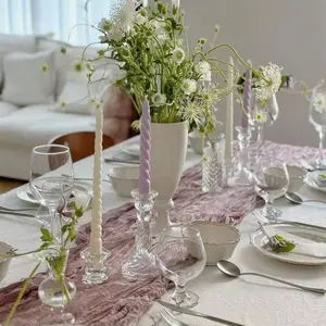 Vintage Crystal Glass Candle Holder (1-Pack) – Elegant Taper Candle Holder for Weddings, Parties, Birthdays, and Home Décor