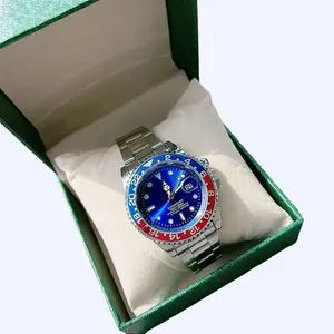 Blue dial with luminous scale watch