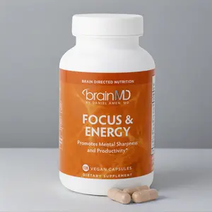 BrainMD Focus & Energy 120 Vegan Capsules - Promotes Mental Sharpness & Productivity with Essential Aminos & Natural Ingredients for All-Day Alertness Fitness Dietary