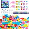 Magic Gel Water Pets Elf Toy Kit, Aqua Water Gel Kit for Kids, Creative Squishy Maker Toy with 8 Magic and 10 Shape Molds Pets, Birthday Gifts Crafts DIY for Kids
