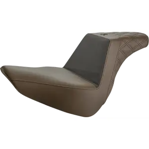 SADDLEMEN Unknown Industries Seat - Front Carbon Fiber/Black Gripper Lumbar/Rear Lattice Stitch - Brown - FLFB '18-'23