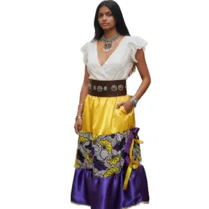 Rachachadesigns 3 Tier Ribbon Skirt Satin and Cotton