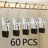 Durable Heavy Duty Clothes Pins (20/30/60 Bulk Packs) - Metal Organiser Clamp Mounting Clips with Rubber Antislip Grip, Multi-Use for Home Laundry, Garage, Balcony Flared Hanger & Peg Organization