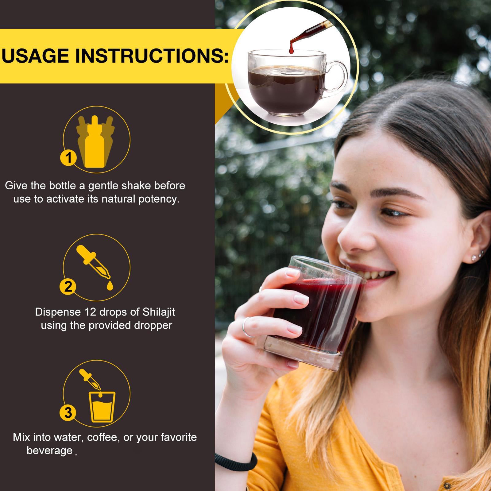 Hatmanlabs 1000mg Himalayan Shilajit Liquid Drops 60ml - Organic Energy Drops with 85+ Trace Mineral - Boost Strength - 30-Day Supply