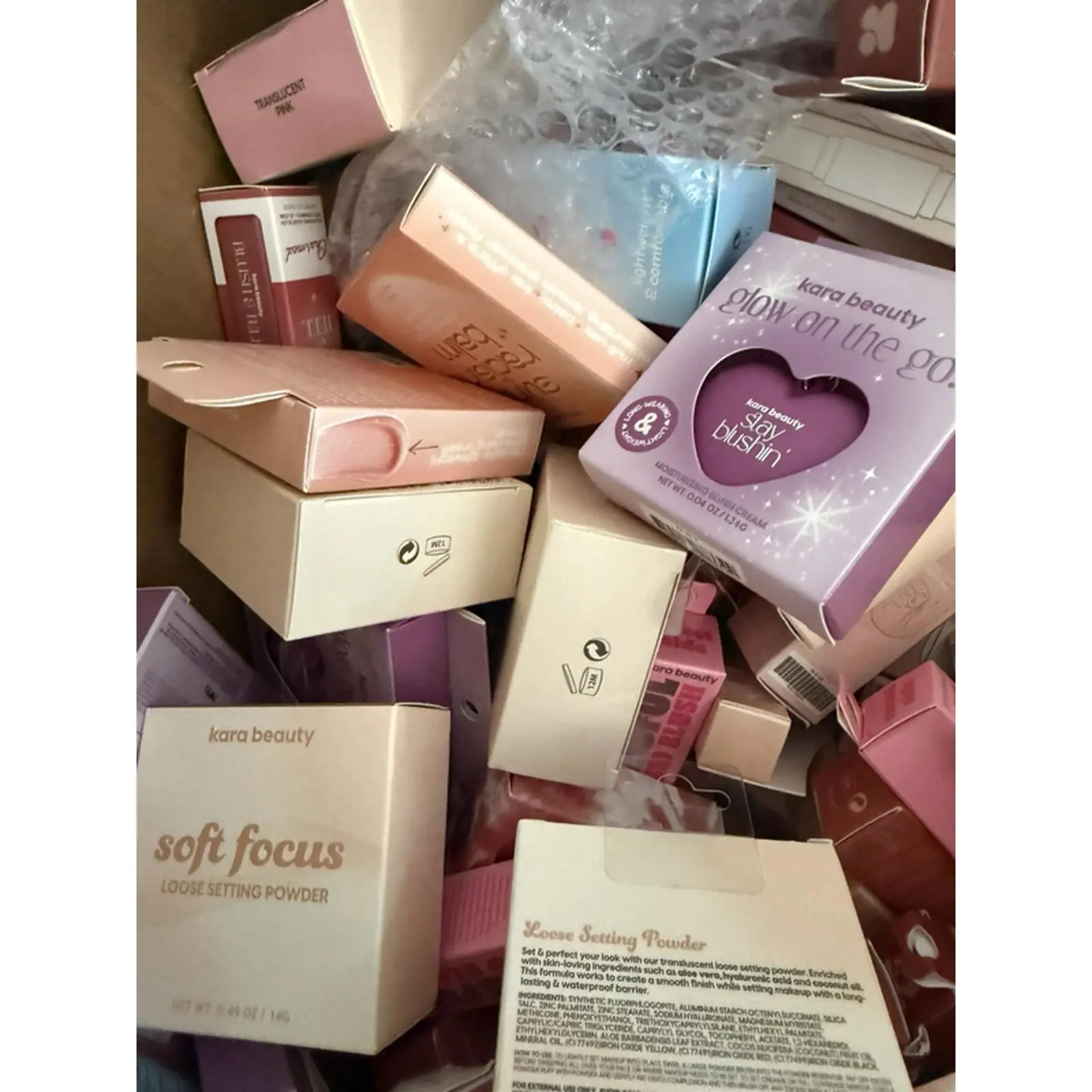 Kara Beauty 10 Mix Blushes Doble Use Powder Highlighter Set for $40