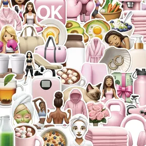 50 Pcs Yoga Pants Stickers with Pilates Patterns, Cute Decorative Stickers for Notebooks, Luggage, DIY Crafts and Walls