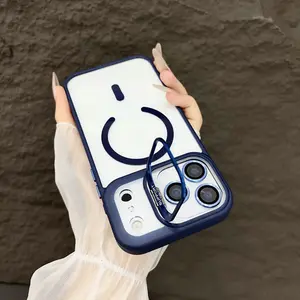 Process Upgraded iPhone 17 Pro Max / Pro Case, Magnetic, Protective Case with Ergonomic Grip, New Magnetic Icon Process Scratch-Resistant Aesthetic, Hidden Foldable Metal Bracket Kickstand, Camera Lens Cover, MagSafe Compatible