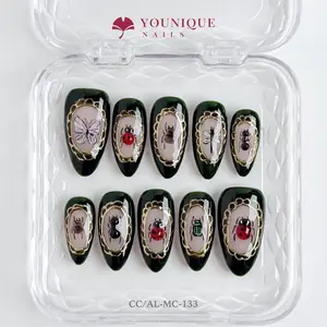 Younique Nails 2025 | CC Studio |  Forest Relic | 10PCS 100% Handmade Press-On Nails | Reusable Colorful Art acrylics