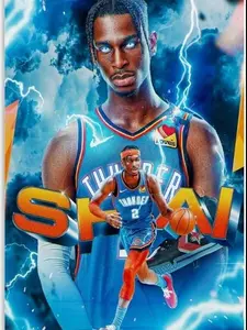 Shai Gilgeous-Alexander Paper Basketball Player Personality Poster, Home Decor Wall Art Print