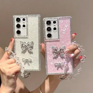 New Creative Shiny Frame 3D Phone Case for Galaxy A13 A14 A15 A16 A52 A53 A54 A55 A05 Sh A06 A23 A24 A25 A26 A33 A36 S21 S22 S23 S24 S25 Ultra Plus Fe Full Body Anti Drop Protection Floral Casing Cellphone Smartphone