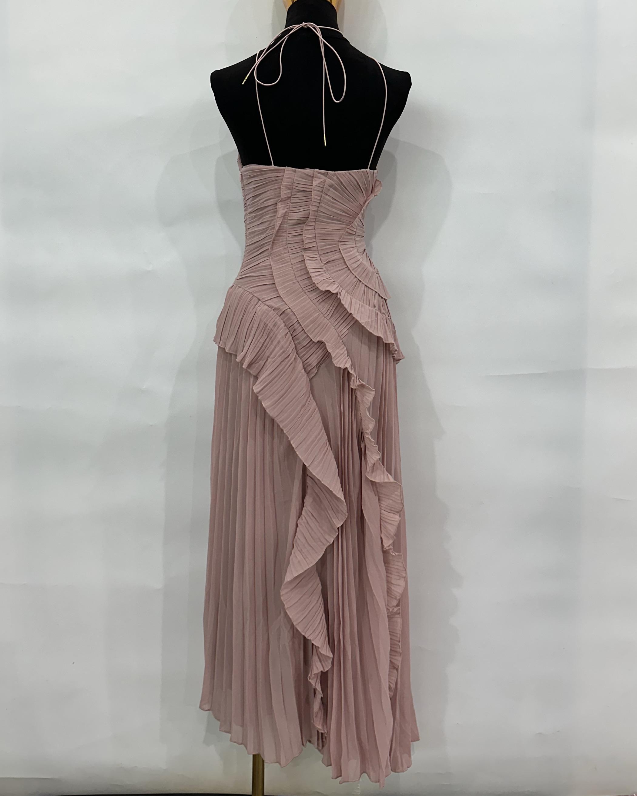 European and American women's clothing 2025 summer new fashion strapless sexy backless slit tassel temperament dress