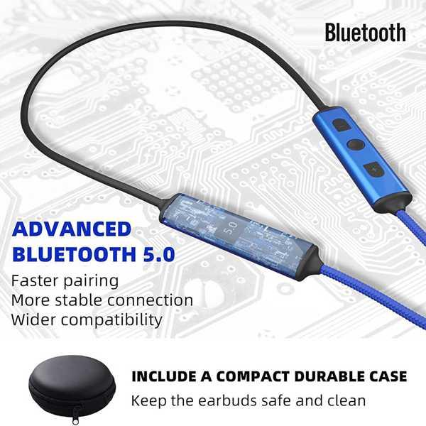 Professional Protection Smart Noise Cancelling Wireless Bluetooth Earphones Edition with Neck Hanging Design ENC Calls IPX5 Waterproof 24-Hour Battery Life Hearing Protection Sports Sweatproof Earbuds with Neckband - Electronic