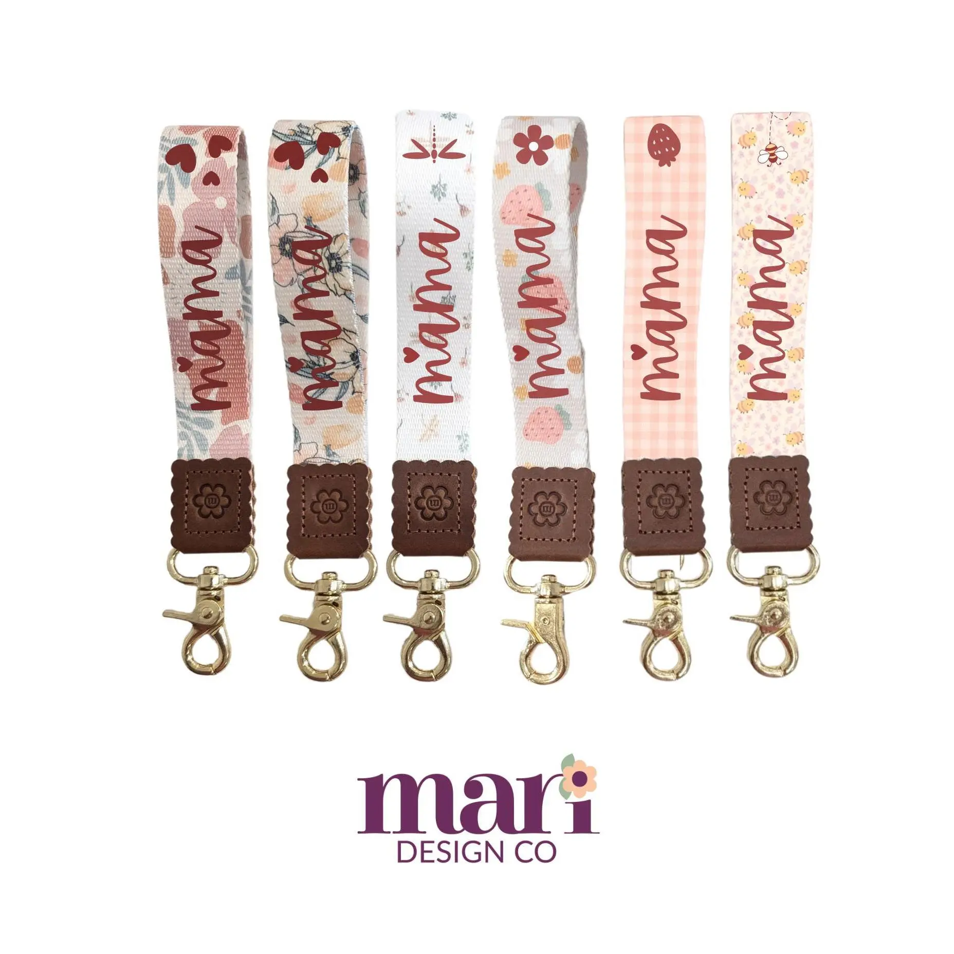 Personalized Mama Wristlet Keychain Lanyard l Personalized with Kid Names, Handmade, Gift for Mom, Mama Key Fob, Leather Lanyard