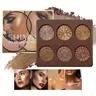 6 Color Highlighter Palette, Long Lasting Shimmering Glowy Highlighter Powder, Facial High Shine Makeup Highlighter Palette, Glowing Makeup, Suitable for Party, Cosplay, Shimmer Pigment Palette, Cosmetic