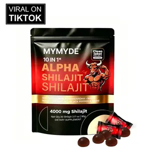 MYMYDE 60-Count Pure Himalayan Herbal Daily Gummies, 3,000 mg per serving. Formulated with ashwagandha, gokshura, saffron, and black musli, along with folic acid, to help maintain daily physical health, mental focus, and healthy stamina levels.