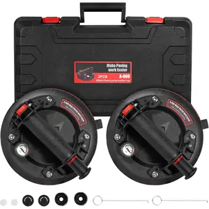 Suction Cups,8"Suction Cups 662 lbs Load Capacity Industrial with Pressure Gauge for Lifting Large Tile,Includes Case(2pack):