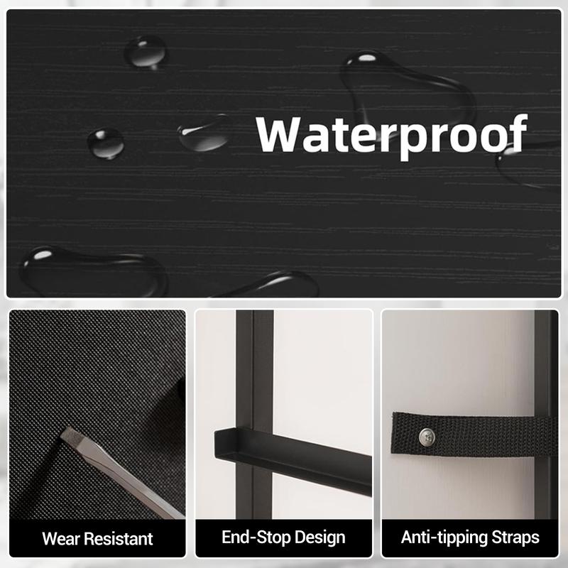 Bedside Table, Side End Table with 4 Fabric Storage Drawers, Bedside Cabinet with Open Storage Shelf, Nightstand for Bedroom, Livingroom, Office, 41 * 29 * 83.5Cm, Black