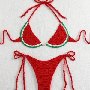 Watermelon crochet bathing suit