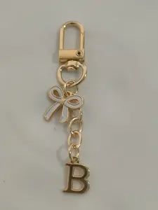 Initial Letter A-Z Bow Charm Keychain – Personalized Bag Charm Pendants, Cute Bag Decoration & Bag Chain Charms for Backpack Purse, Ideal for Custom Gifts & Daily Style