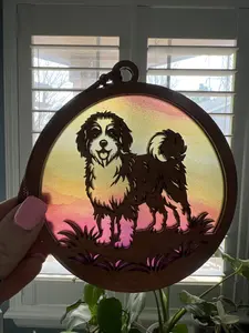 Bernedoodle Suncatcher for Sunny Window