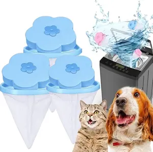 3 pack Washing Machine Floating Filter Bags Pet Hair Remover Laundry Hack Dog Cat Hair Remover for Laundry Lint Filter Hair Remover Cleaning Decontamination Laundry Balls Clothes Gyro Washing Balls Random Colors
