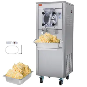 VEVOR Ice Cream Maker for Commercial Use, Produces 18 Liters per Hour, 1780W, Offers Single Flavor, Equipped with Wheels, 6L Stainless Cylinder, LED Display, Automatic Cleaning Pre-cooling Functi