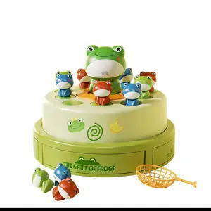 The Game Of Frogs official Frog Games, Interactive Bounce and Catch Frog Board Games - Electric Rotating Frog Duck Toy with Music,Boys Girls Birthday Gifts