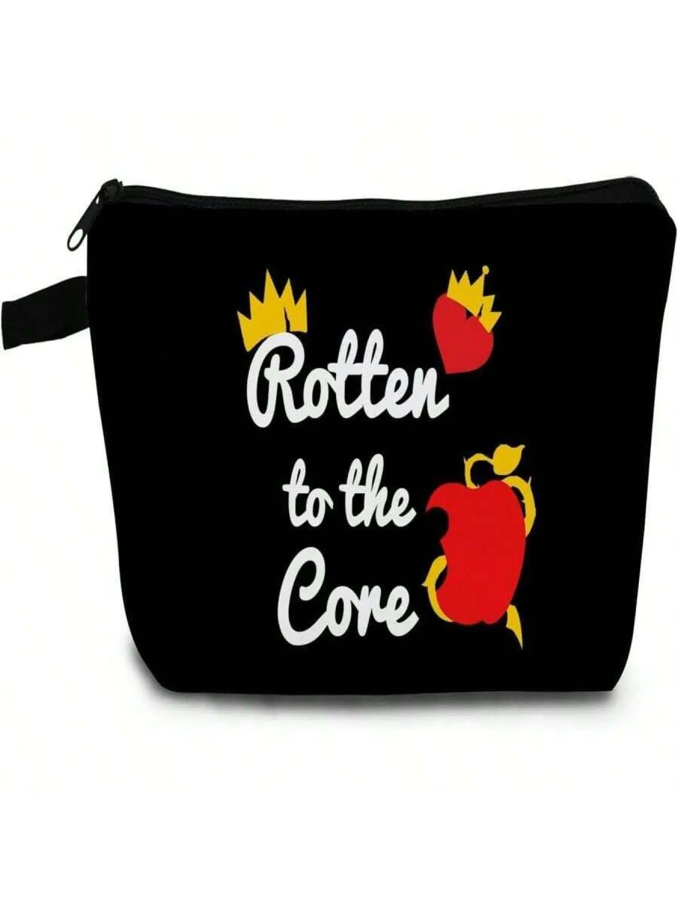 YULUENZE Black Villain Makeup Bag Villain Witchy Fans Gift Organizer Zipper Pouch Rotten To The Core Rotten Apple Canvas Toiletry Cosmetic Bag Present For Women Friends Family-2