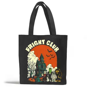 Fright Club Spooky Monsters Tote Bag, Retro Halloween Gifts, Designed and Printed in the USA by Loftipop