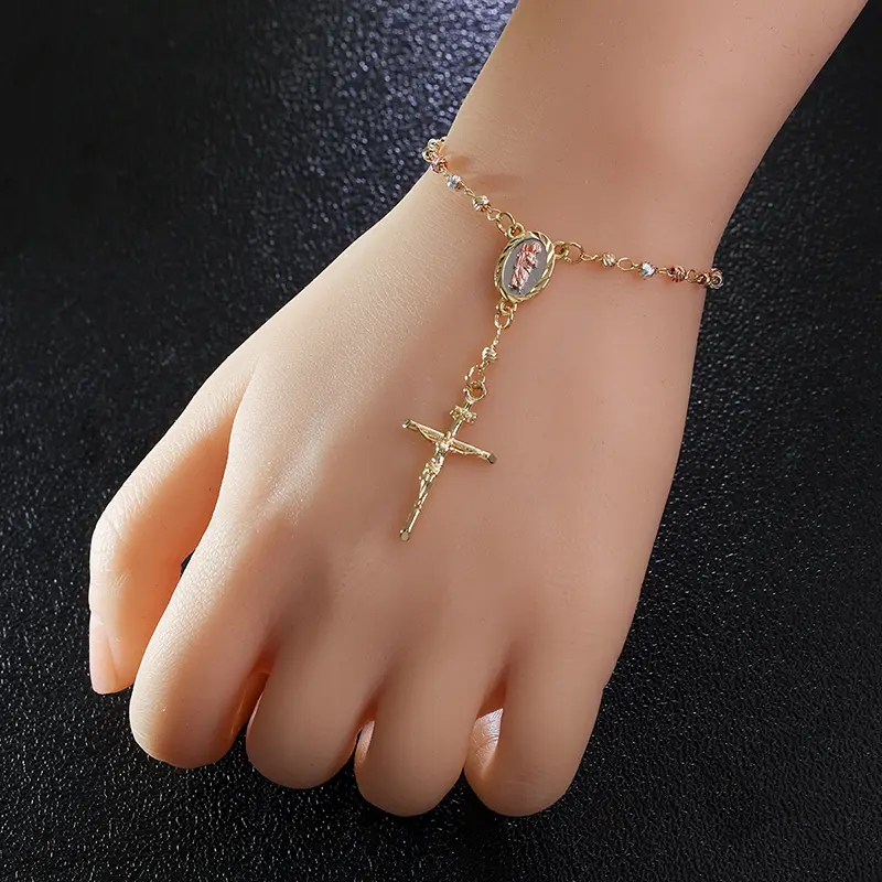 San Benito Protection Handmade Benedict Wrist Bracelets Adjustable Rosario Bracelet Luck Benedictine Serenity Blessing Friendship Bracelet for Men Women Spiritual Commemorative Jewelry Perfect for Car Decor & Jewellery Gifts Trendy Stack Bangle