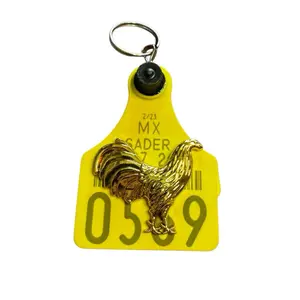 Cattle Tag Keychain Arete de Vaca Llavero con Concho