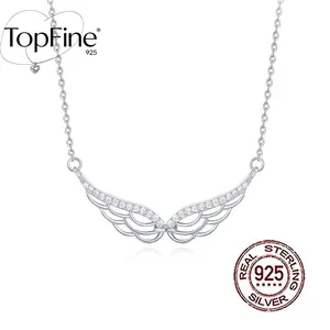 925 Sterling Silvery 2.5g/0.0880z Elegant Shiny Angel Wing Design Real Zirconia Inlaid Hypoallergenic Pendant Necklaces for Daughter Women Girls Party Holiday Graduation Gift Christmas Birthday Gift Hip Hop Jewelry Decorative Accessories