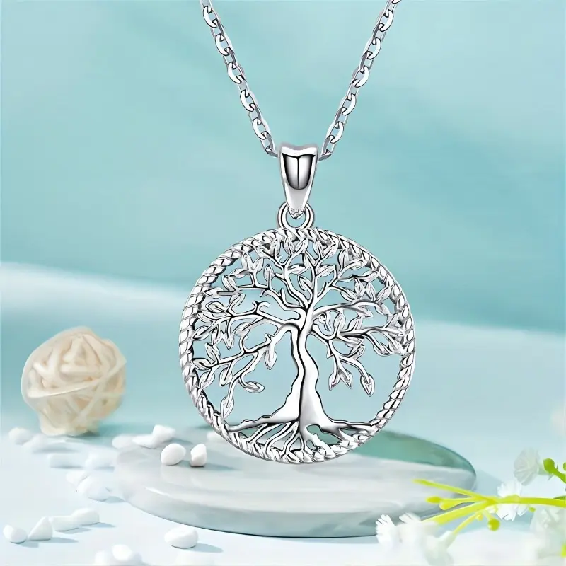 Tree of Life Pendant Necklace Unique Creative Minimalist Hollow Design Memorable Birthday Gift Fashion Versatile Delicate Jewelry