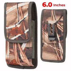 Universal Vertical Camo Velcro Clasp Phone Pouch 6 inch
