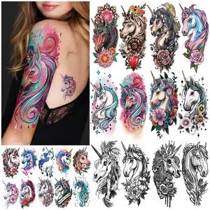77 Sheets Temporary Tattoo for Women Men, 17 Sheets Half Arm Skull Flowers Tattoos, 60 Sheets Animals Tiny for Adult Kids Body Tattoos Stickers Waterproof Realistic Halloween Costume Decorations