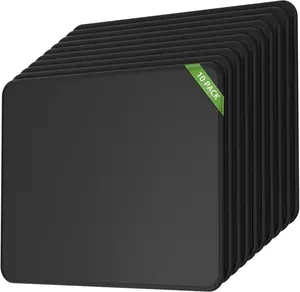 KTRIO 10 Pcs Mouse Pad, [30% Larger] Computer Mouse Pads with Stitched Edges, Black Mousepads Bulk with Non-Slip Rubber Base, Mouse Pad for Computers, Gaming & Home, 11 x 8.5inches, 3 mm Thickness
