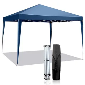 10x10 Pop Up Canopy Tent, Outdoor Portable Foldable Canopy for Camping, Patio, Parties, EZ Up Gazebo With Carry Bag (Blue) backyard use sport