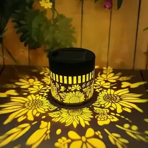 Solar Sunflower Wall Light, Projection Flowerwall Lamp, Outdoor Decorative Lighting, LED Patio Decoration, Solar Garden Lights, LED Landscape Spotlights