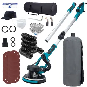 Drywall Sander with Dust Collection, 850W Foldable Electric Wall Sander with LED Light, Extendable Handle, Complete Accessories for Sanding Drywall, Plaster, Ceiling