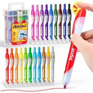 JoyCat Click Washable Markers with Retractable Tips, Ideal Arts and Crafts Supplies, Coloring Markers, Water Color Marker, Ideal Gifts for Kids&Adults