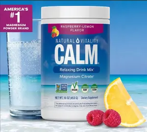 NEW!MaxCalm Relaxing Drink Mix - Anti Stress Drink Mix - With Ionic Magnesium Citrate + Glycinate - Raspberry Lemon Flavor - 16 oz (453 g)  Healthcare Dietary Vitamin