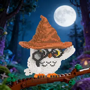 Boke Cat Owl 3D Puzzle Building Blocks Decoration, Bookshelf Home Office Cabinet Decor, Party Living Room TV Stand Display Gift
