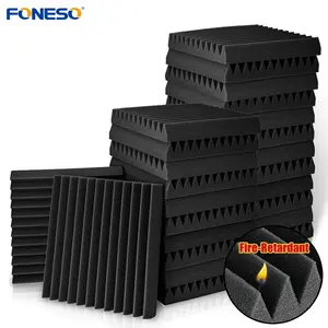 12pcs-96pcs Black Soundproof Wall Pad , 12"X12"X1" Acoustic Foam Panel Wedge Studio Soundproofing Wall Tiles 12pcs-96pcs Black Soundproof Wall Pad , 12"X12"X1" Acoustic Foam Panel Wedge Studio Soundproofing Wall Tiles