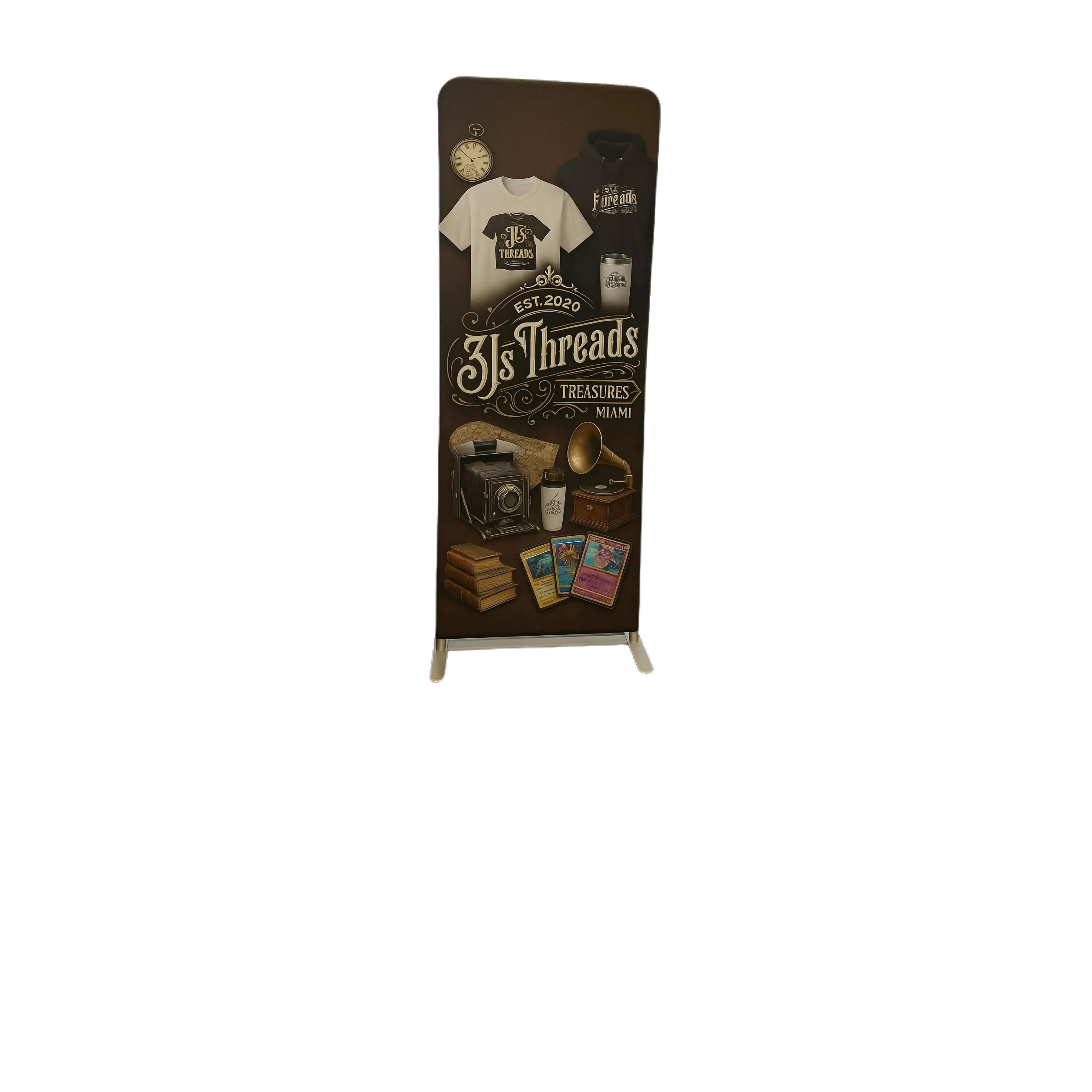 Custom Tension Fabric Display Banner - Lightweight Wrinkle-Resistant Double-Sided Printing for Trade Shows & High-Traffic Areas - 24" x 54"