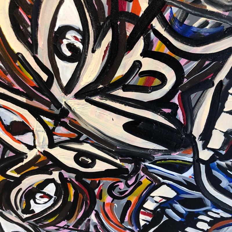 William L Womack Canvas Painting title Picasso Nightmare Unframed, Vibrant Colors, Standard Size, No Stretchers Included, Ideal for Home or Office Display