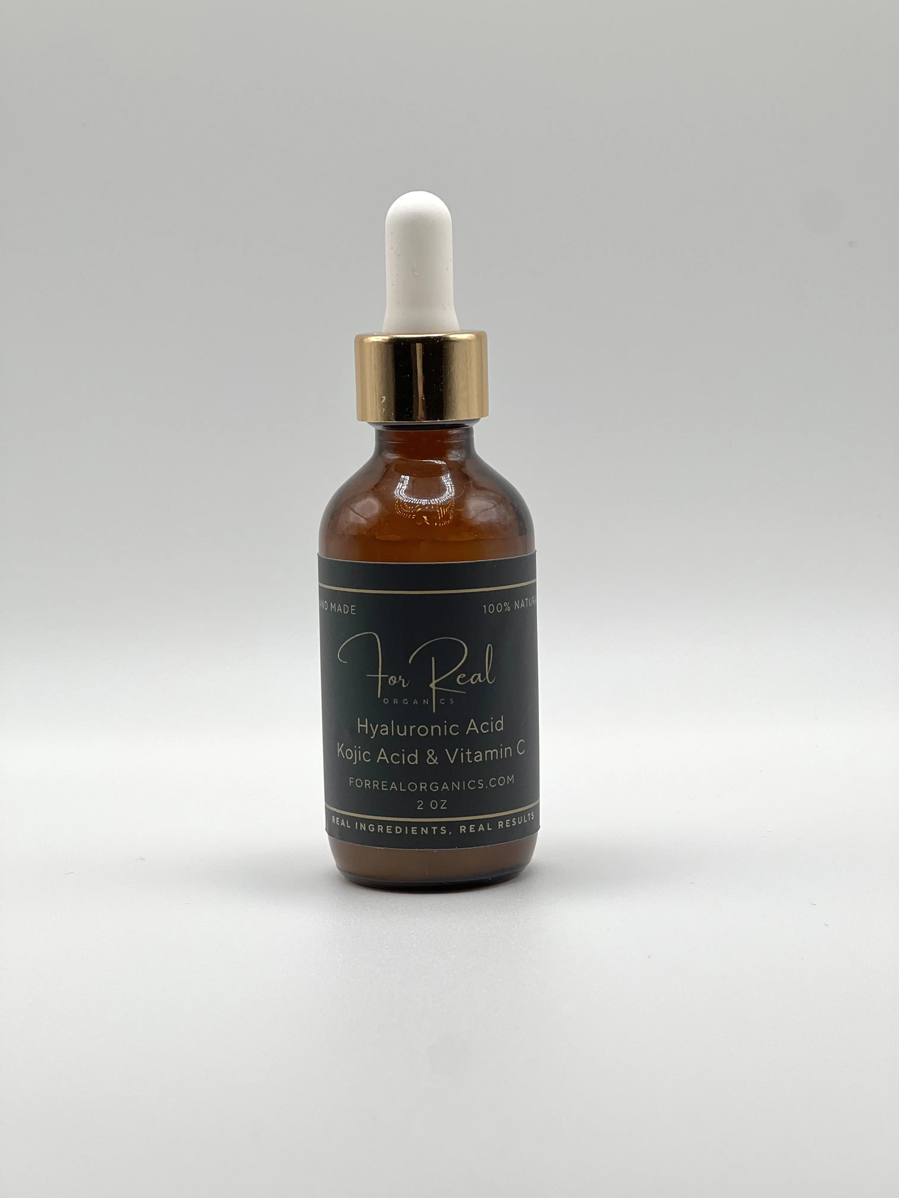 For Real Organics Hyaluronic Acid Serum with Vitamin C Kojic Acid & Ferulic Acid for Radiant Skin Care Handmade with Pure Organic Ingredients