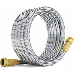 Garden Hose - Short Water Leader Metal Hose 6 FT with Female to Male Fitting, Flexible, Heavy Duty Hose Extension for Outdoor Hose Reel?Dehumidifier?RV?304 Stainless Steel