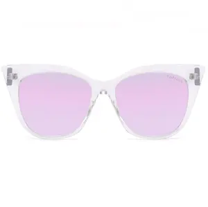 Sustainable Venice Clear Purple Sunglasses with White Frame and Light Purple Lenses