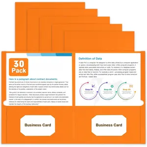 Folders with Pockets,  30 Pack Paper Pocket Folders, 2 Pocket Folders Fits Letter Size Paper, for School Office and  (Orange)