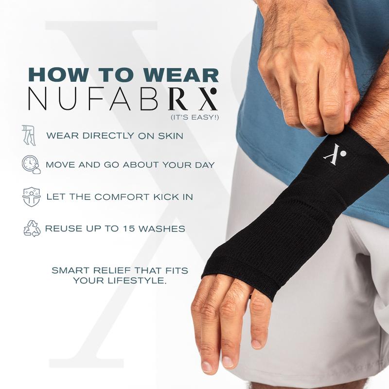 NUFABRX Capsaicin Infused Wrist Compression Sleeve for Pain Relief